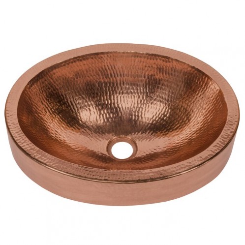 Oval Vessel Style Copper Bathroom Sink 